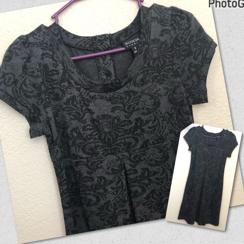 EN FOCUS STUDIO Womens 8 Paisley Short Sleeve Shift Dress Pockets Modest NWOT - Picture 1 of 15